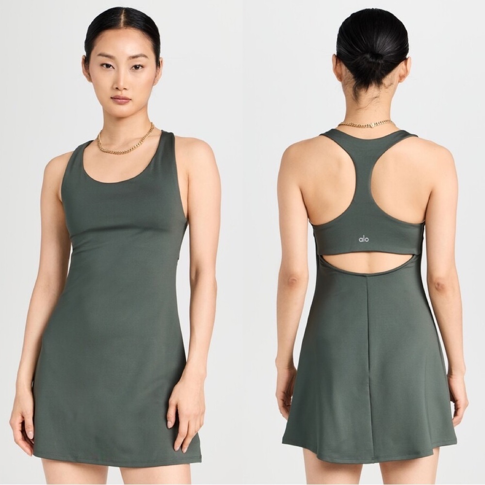 ALO Yoga Green Racerback Dress